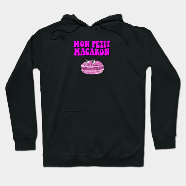 Cute Macaron Drawing With Groovy Text Hoodie by Braznyc